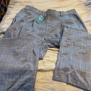 Size xl HALARA woman’s Black and blue Plaid Dress Pants NWT